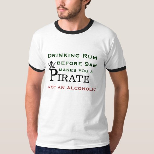 Drink Rum maakt je een piraat T-shirt (Voorkant)