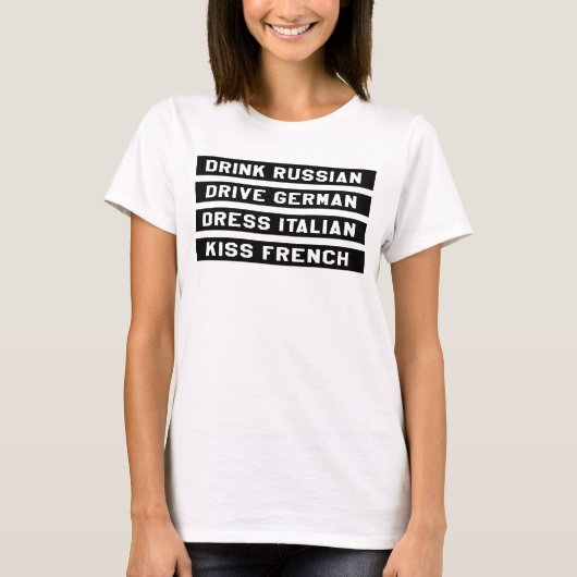 DRINK RUSSISCHE DRIVE DRIVE DUITS ITALIAANSE KISS. T-SHIRT (Voorkant)