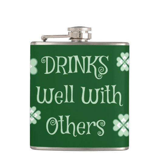 Drink Saint Patricks Day Funny Green Heupfles (Voorkant)