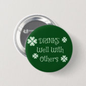 Drink Saint Patricks Day Funny Green Ronde Button 5,7 Cm (Voorkant /achterkant)