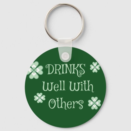 Drink Saint Patricks Day Funny Green Sleutelhanger (Voorkant)