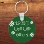 Drink Saint Patricks Day Funny Green Sleutelhanger (Voorkant)