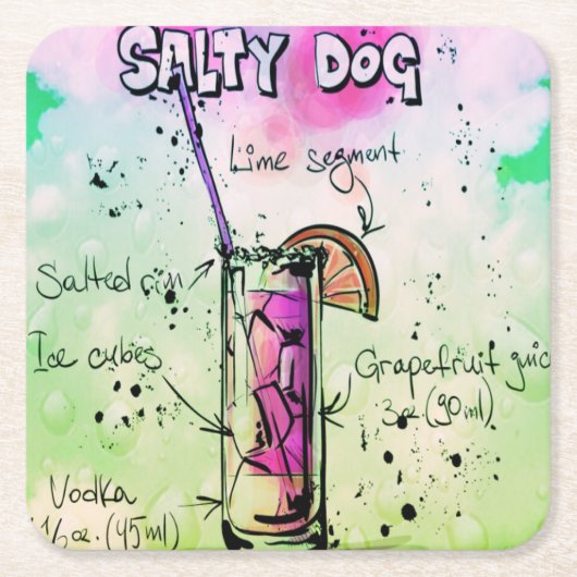 Drink Salty Dog Recipe Kartonnen Onderzetters (Voorkant)
