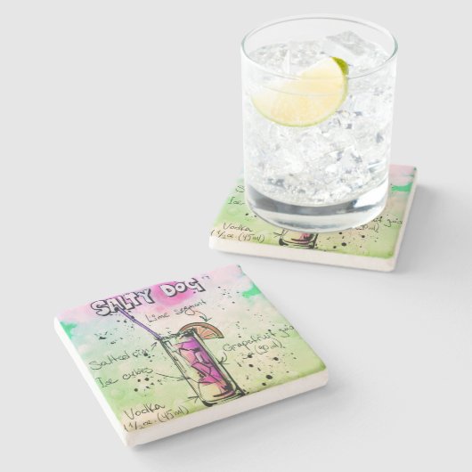 Drink Salty Dog Recipe Stenen Onderzetter (Zijkant)