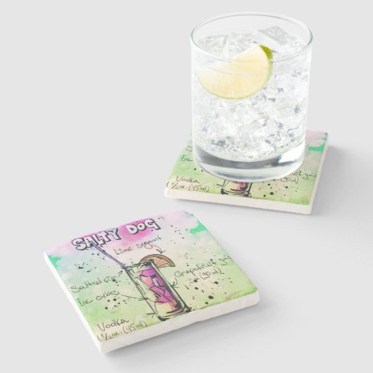 Drink Salty Dog Recipe Stenen Onderzetter (Zijkant)