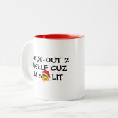Drink Santa Emoji Coffee Mok - Cool Lit Two Tone (Voorkant links)