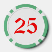 Drink Santa green 25 gestreepte pokerchip (Achterkant)