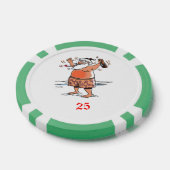 Drink Santa green 25 gestreepte pokerchip (Enkel)