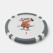 Drink Santa grey 1 gestreepte pokerchip (Enkel)