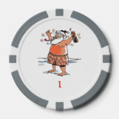 Drink Santa grey 1 gestreepte pokerchip (Voorkant)