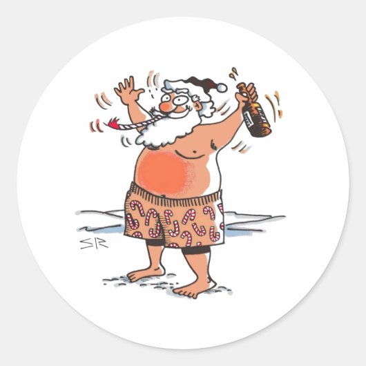 Drink Santa Grote-ronde stickers (Voorkant)