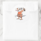 Drink Santa Grote-ronde stickers (Tas)