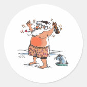 Drink Santa Grote-ronde stickers (Voorkant)