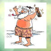 Drink Santa grote venster cling back stick Raamsticker (Vel 3)