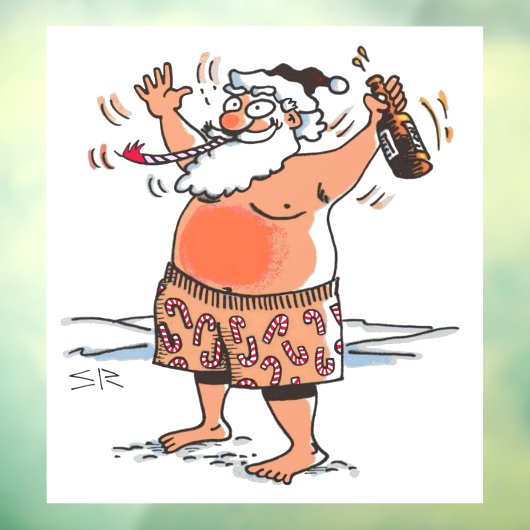 Drink Santa grote venster cling back stick Raamsticker (Vel 3)