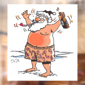 Drink Santa grote venster cling back stick Raamsticker (Vel 2)
