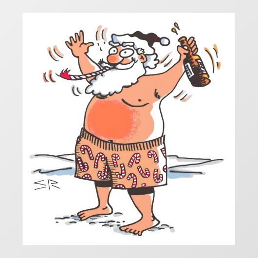 Drink Santa grote venster cling back stick Raamsticker (Vel)
