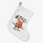 Drink Santa Kerstmis kous groot Grote Kerstsok (Voorkant (Hangend))