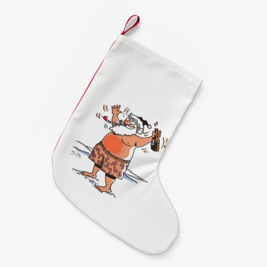 Drink Santa Kerstmis kous klein Kleine Kerstsok (Voorkant (Hangend))