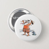 Drink Santa-knop met zegel Ronde Button 5,7 Cm (Voorkant /achterkant)