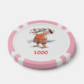 Drink Santa roze 1000 gestreepte pokerchip (Enkel)
