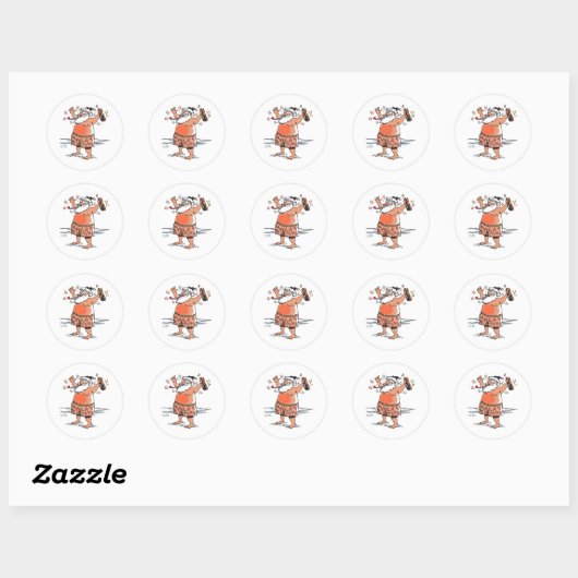 Drink Santa Small round stickers (Vel)