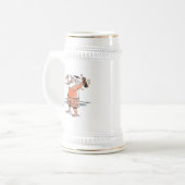 Drink Santa stein gouden sierlijst Bierpul (Voorkant links)
