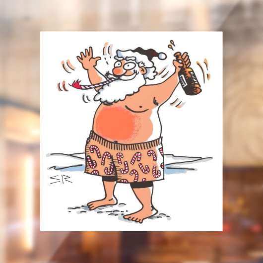 Drink Santa venster cling back stick Raamsticker (Vel 2)