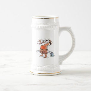 Drink Santa w seal linker hand stein gouden trim Bierpul