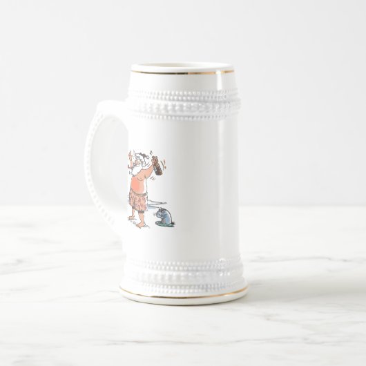 Drink Santa w seal stein gouden sierlijst Bierpul (Voorkant links)