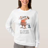 Drink Santa w seal vrouwen witte lange mouw shirt (Voorkant)