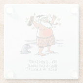 Drink Santa w seal wit glas onderzetter Glazen Onderzetter (Achterkant)