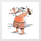 Drink Santa wit venster vastklampen Raamsticker (Vel)