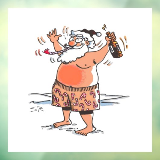 Drink Santa wit venster vastklampen Raamsticker (Vel 3)