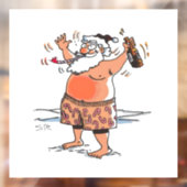Drink Santa wit venster vastklampen Raamsticker (Vel 2)
