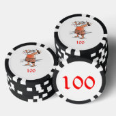 Drink Santa zwart 100 gestreepte pokerchip (Opstapeling)