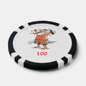Drink Santa zwart 100 gestreepte pokerchip (Enkel)