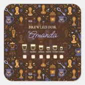 Drink selector cup sticker — folk coffee badge (Voorkant)