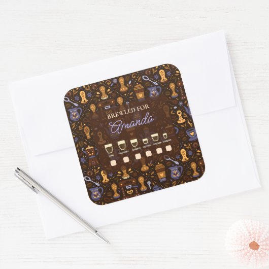 Drink selector cup sticker — folk coffee badge (Envelop)