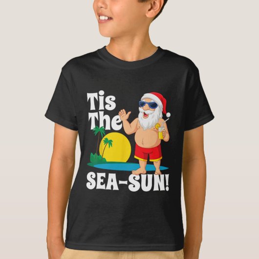 Drink Sinterklaas Tis het Zee-zon Kerst in T-shirt (Voorkant)