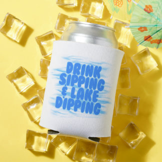 Drink Sipping & Lake Dipping Blauw Water achtergro Blikjeskoeler