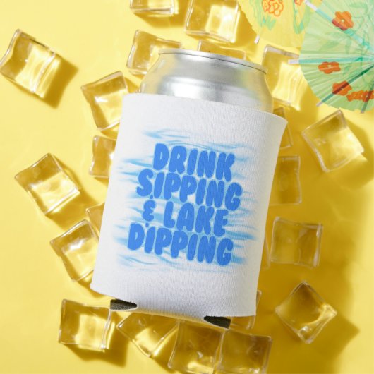 Drink Sipping & Lake Dipping Blauw Water achtergro Blikjeskoeler (Insitu Zomer)