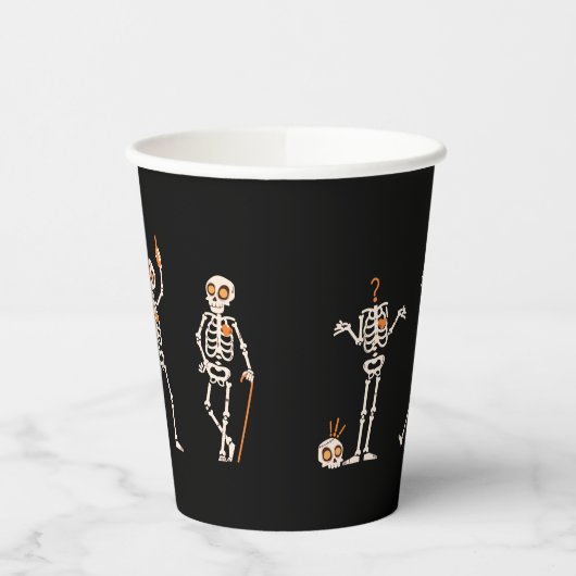 Drink skelet op Halloween Party Papieren Bekers (Links)