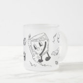 Drink & Sketch (black and white) Matglas Koffiemok (Voorkant rechts)