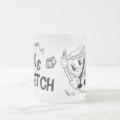 Drink & Sketch (black and white) Matglas Koffiemok (Center)