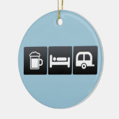 Drink, Slaap en Campers Keramisch Ornament (Links)