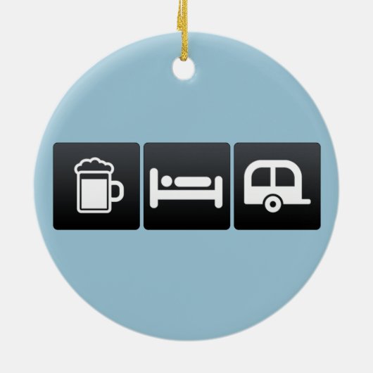 Drink, Slaap en Campers Keramisch Ornament (Achterkant)