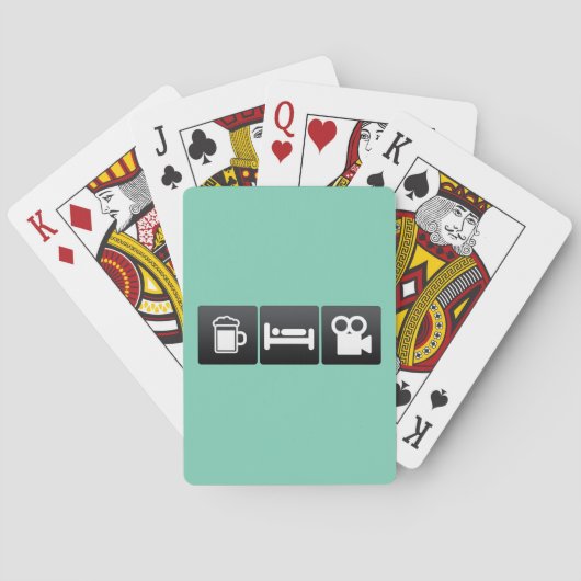 Drink-, slaap- en filmcamera's pokerkaarten (Achterkant)