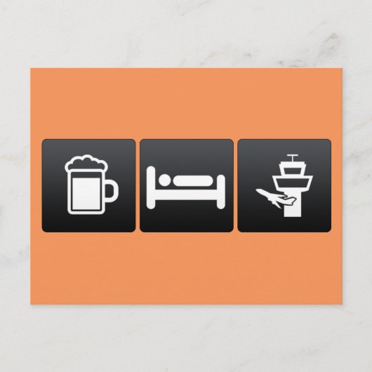 Drink-, slaap- en luchtverkeersregeling briefkaart (Voorkant)