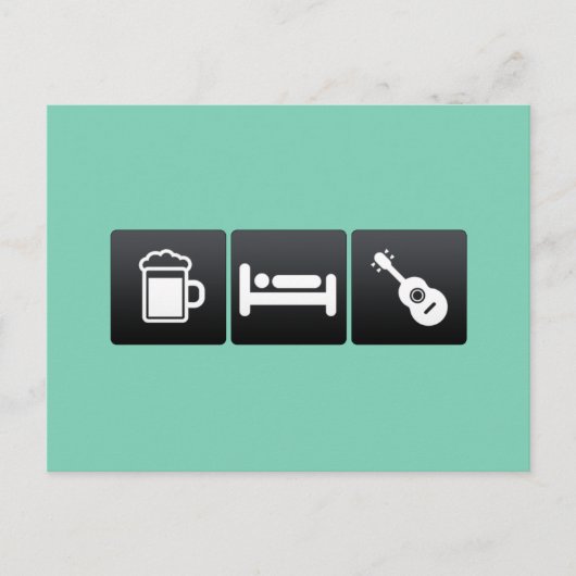 Drink, Slaap en Ukuleles Briefkaart (Voorkant)